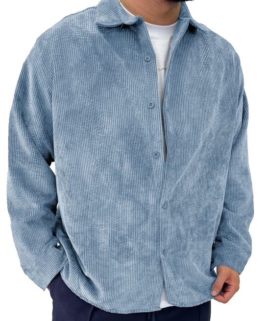 Men's Fashion Vintage Corduroy Fabric Long Sleeve Shirt