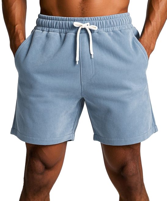 Men's simple and comfortable solid color suede shorts