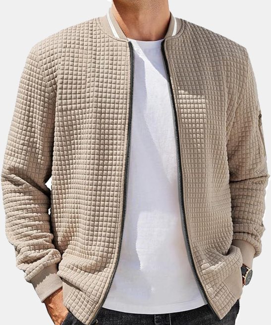 Men's Casual Solid Color Comfortable Square Zipper Baseball Shirt Jacket